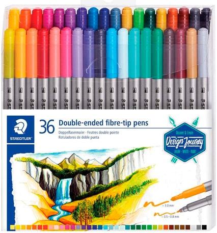 STAEDTLER - ROTULADOR FIBRA 3200 DESIGN JOURNEY DOBLE PUNTA ESTUCHE de 36 (Ref.3200 TB36)