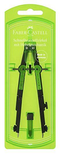 FABER CASTELL - COMPAS MECANISMO PALANCA VERDE NEON (Ref.174007)
