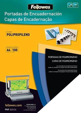 FELLOWES - PACK DE 50 PORTADAS PP NEGRO A4 650 MICRAS (Ref.5477502)