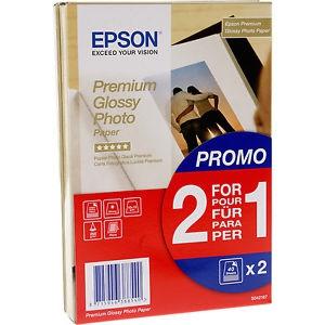 EPSON - PAPEL PREMIUM GLOSSY PHOTO 255 GR, 10 X 15CM, 40H. PROMOCIÓN 2X1 (Ref.C13S042167)