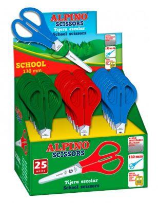 ALPINO - TIJERAS ESCOLARES CLIPPER EXPOSITOR de 25 (Ref.PT0013)