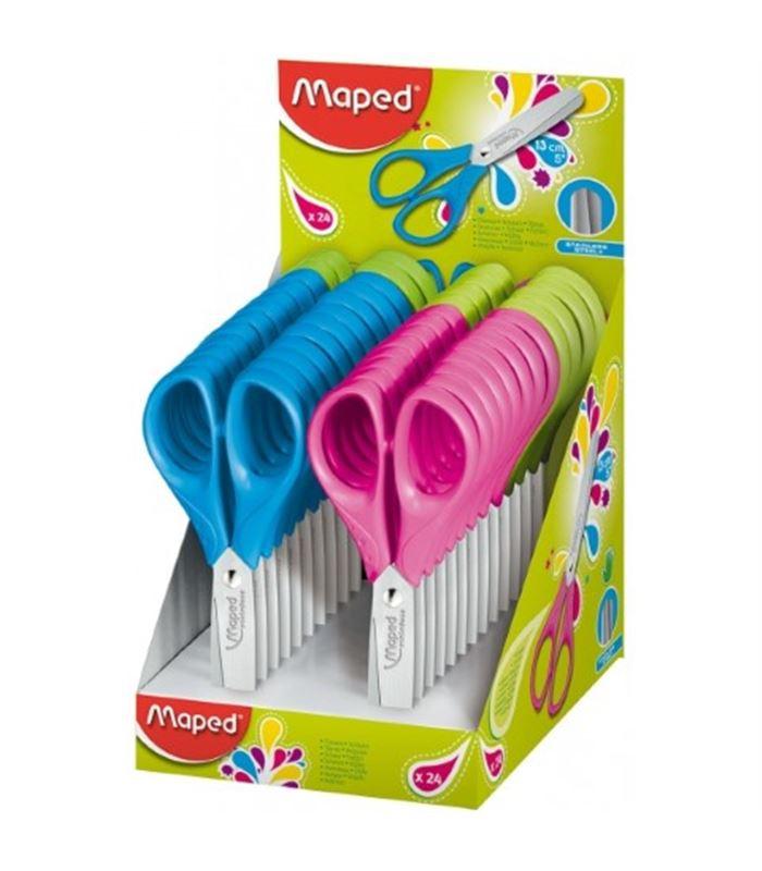 MAPED - TIJERAS ESCOLARES ESSENTIALS PULSE 13 cm. EXPOSITOR de 24 (Ref.464212)