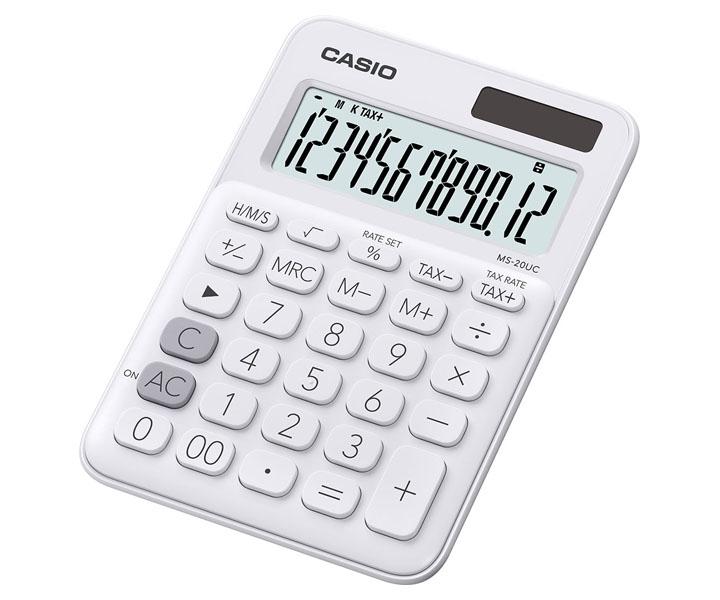 CASIO - CALCULADORA SOBREMESA 12 DIGITOS MS-20UC BLANCO (Ref.MS-20UC-WE)