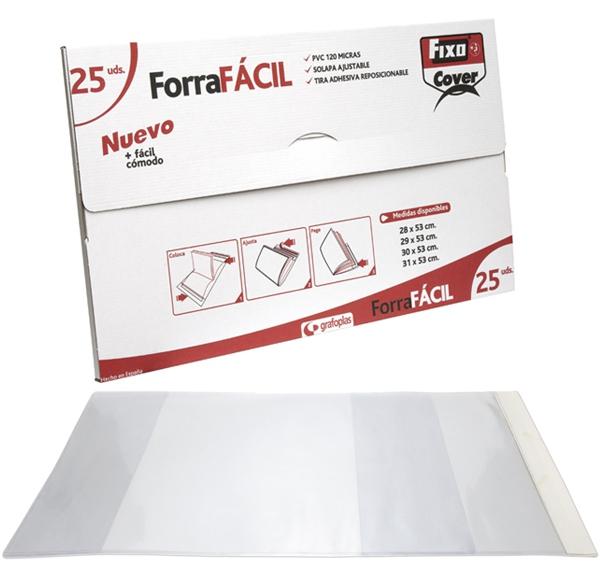 GRAFOPLÁS - FORRALIBROS AJUSTABLE FIXO PVC TRANS.120µ 290x530 mm (Ref.1009200)