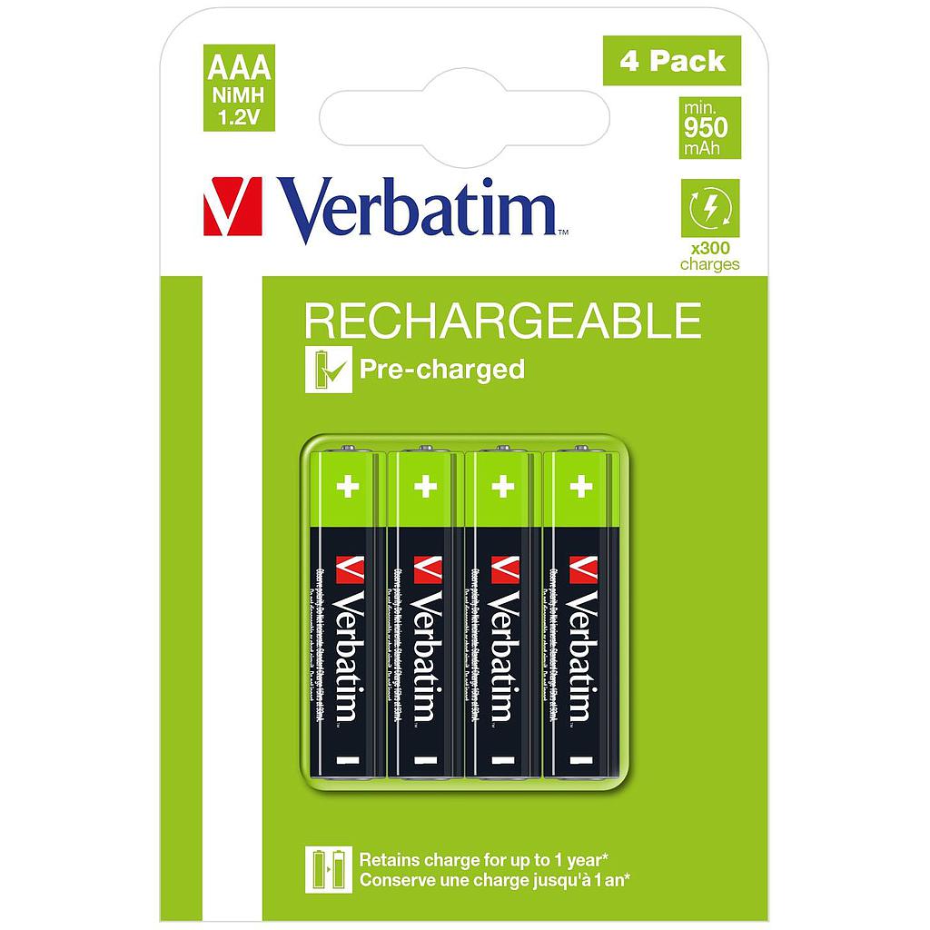 VERBATIM - PILAS ALCALINAS RECARGABLES AAA - LR03 - (PACK 4 UDS) (Ref.49514)