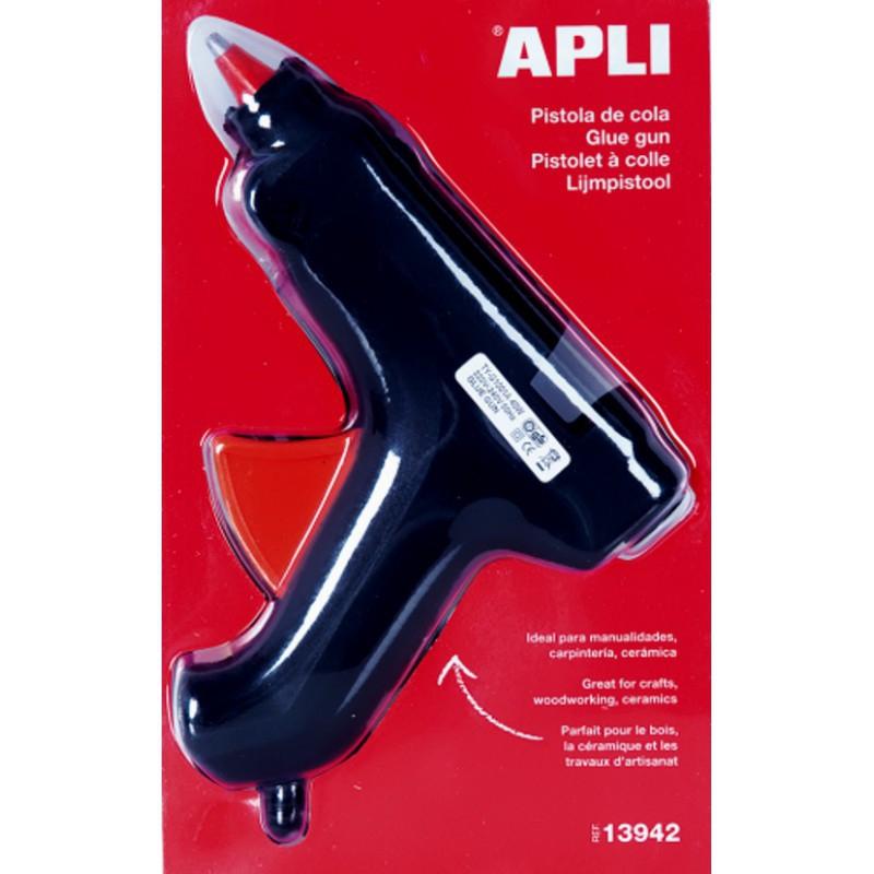 APLI - PISTOLA de COLA TERMOFUSIBLE 40W + 2 BARRAS DE COLA (Ref.16668 /13942)