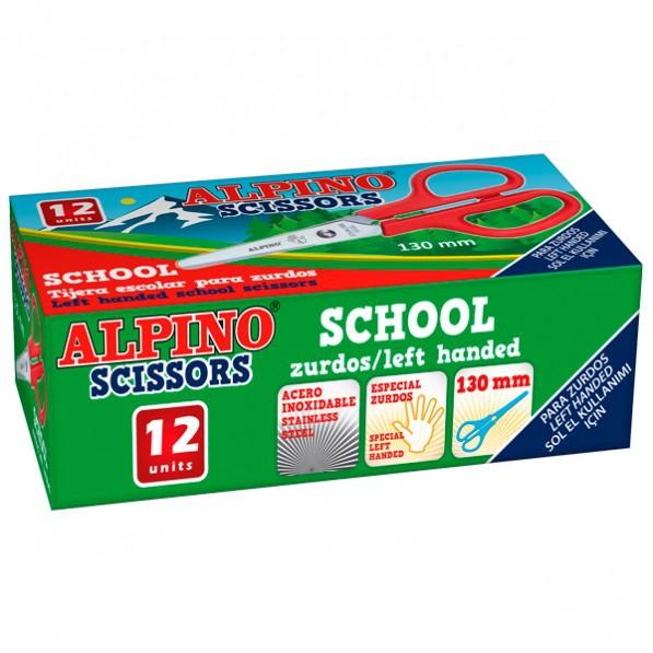 ALPINO - TIJERAS ESCOLARES 13 cm. ZURDOS CAJA DE 12 (Ref.PT0020)