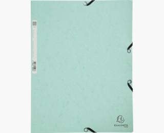 EXACOMPTA - CARPETA AQUAREL CARTÓN LUSTRADO 400 GR TRES SOLAPAS GOMAS A4 VERDE PASTEL-5U- (Ref.55533E)