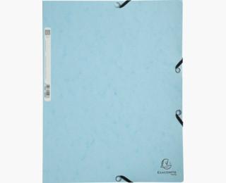 EXACOMPTA - CARPETA AQUAREL CARTÓN LUSTRADO 400 GR TRES SOLAPAS GOMAS A4 AZUL PASTEL-5U- (Ref.55528E)