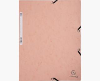 EXACOMPTA - CARPETA AQUAREL CARTÓN LUSTRADO 400 GR TRES SOLAPAS GOMAS A4 ROSA PASTEL-5U- (Ref.55527E)