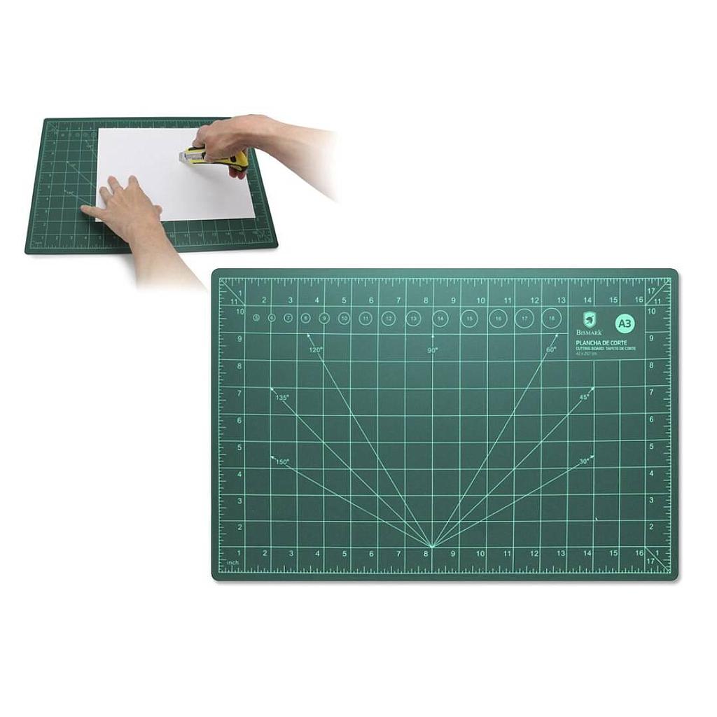 BISMARK - VADE DE CORTE PVC A3 CUADRICULA IMPRESA (Ref.325342)