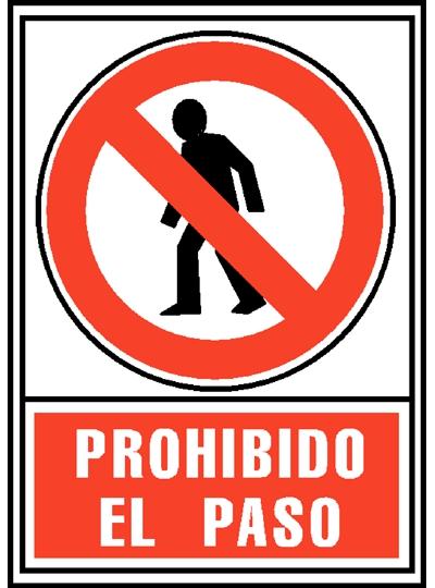 ARCHIVO 2000 - SEÑAL "PROHIBIDO EL PASO" 210X297 PVC ROJO Y NEGRO (Ref.6174-05 RJ)