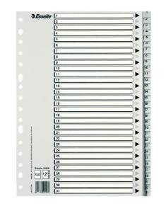 ESSELTE - INDICE PP NUMERICO Fº pestañas 1-31 16 taladros GRIS con IND.B/N (Ref.49208)