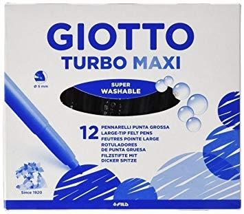 GIOTTO - ROTULADORES TURBO MAXI NEGRO ESTUCHE DE 12 (Ref.F456036)