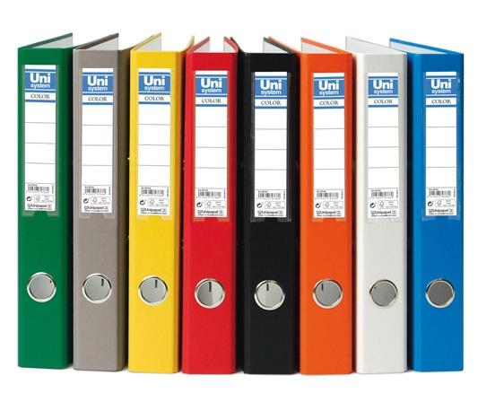 UNISYSTEM - ARCHIVADOR palanca CARTON FORRADO RADO A4 45mm ROJO (Ref.92367)