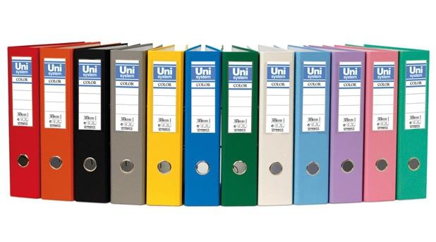 UNISYSTEM - ARCHIVADOR palanca CARTON FORRADO RADO Fº 65mm AZUL (Ref.92474)