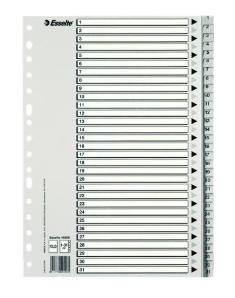 ESSELTE - INDICE PP NUMERICO A4 pestañas 1-31 11 taladros GRIS con IND.B/N (Ref.49210)