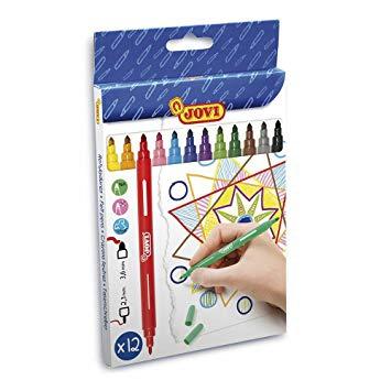 JOVI - ROTULADOR DOBLE PUNTA ESTUCHE de 12 SURTIDO (Ref.1512)