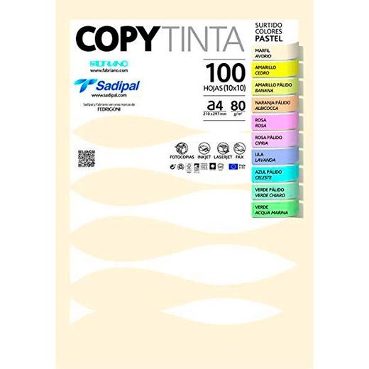 SADIPAL - PAPEL de COLOR A4 COPY TINTA 80g 100h SURTIDO PASTEL (Ref.11302)
