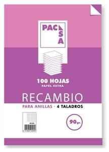 PACSA - RECAMBIO MULTITALADRO 100 HOJAS 90 GR 4X4 FOLIO (Ref.21271)