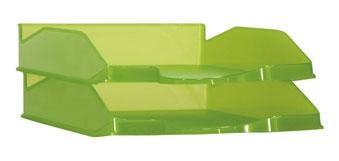 ARCHIVO 2000 - BANDEJA APILABLE EN 3 POSICIONES FONDO LISO FORMATO DIN A4 Y FOLIO 345X255X60 MM KIWI TRASLÚCIDO (Ref.742 KW TL)