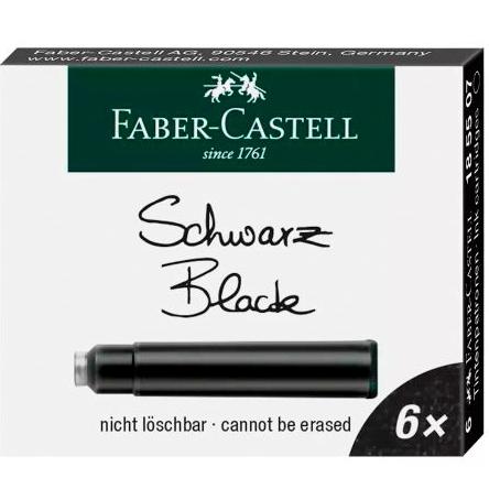 FABER CASTELL - TINTA ESTILOGRAFICA CAJA 6 CARTUCHOS NEGRO (Ref.185507)