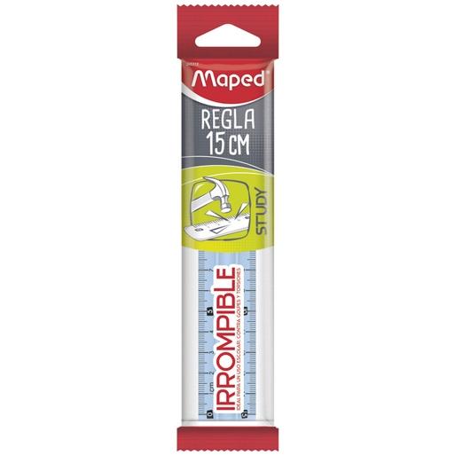 MAPED - REGLA STUDY 15 CM IRROMPIBLE TRANSPARENTE (Ref.245320)