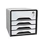 CEP - Fichero cajones de sobremesa smoove secure con cerradura 4 cajones color blanco/negro 288x360x270 mm (Ref. 1073110511)