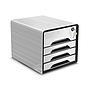 CEP - Fichero cajones de sobremesa smoove secure con cerradura 4 cajones color blanco/negro 288x360x270 mm (Ref. 1073110511)