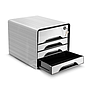 CEP - Fichero cajones de sobremesa smoove secure con cerradura 4 cajones color blanco/negro 288x360x270 mm (Ref. 1073110511)