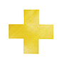 DURABLE - Simbolo adhesivo pvc forma de cruz para delimitacion suelo amarillo 150x150x0,7 mm pack de 10 (Ref. 1701-04)