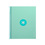 ANTARTIK - Cuaderno espiral liderpapel A4 micro tapa forrada 80h 90 gr cuadro 5mm 1 banda 4 taladros menta (Ref. KB23)
