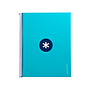 ANTARTIK - Cuaderno espiral liderpapel A4 micro tapa forrada 80h 90 gr cuadro 5mm 1 banda 4 taladros turquesa (Ref. KB26)
