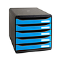 EXACOMPTA - Fichero de cajones sobremesa big-box clean safe 5 cajones azul (Ref. 3097100D)