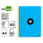 ANTARTIK - Cuaderno espiral liderpapel A4 tapa dura 80h 100gr cuadro 4mm con margen color azul (Ref. KB08)