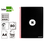 ANTARTIK - Cuaderno espiral liderpapel A4 tapa dura 80h 100gr cuadro 4mm con margen color negro (Ref. KB13)