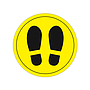 APLI - Circulo de señalizacion adhesivo para suelo pvc 100 mc pies color amarillo/negro diametro 30 cm (Ref. 18597)
