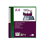 LIDERPAPEL - Carpeta 60 fundas canguro pp din A4 verde translucido portada y lomo personalizable (Ref. JC26)