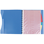 LIDERPAPEL - Carpeta A4 con 40 fundas intercambiables 5 sep sobre y gomilla portada y lomo personalizable azul (Ref. JC34)