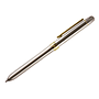 MILAN - Boligrafo multifuncion cromado adornos dorados azul/rojo/portaminas 0,5 mm/ goma de borrar en caja metal (Ref. 1772601)