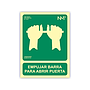 ARCHIVO 2000 - Pictograma empujar barra para abrir puerta pvc verde luminiscente 224x300 mm (Ref. 6170-01H VE)