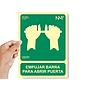 ARCHIVO 2000 - Pictograma empujar barra para abrir puerta pvc verde luminiscente 224x300 mm (Ref. 6170-01H VE)