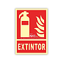 ARCHIVO 2000 - Pictograma extintor pvc rojo luminiscente 210x300 mm (Ref. 6171-01H RJ)