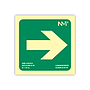 ARCHIVO 2000 - Pictograma flecha derecha pvc verde luminiscente 224x224 mm (Ref. 6170-10HD VE)
