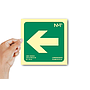 ARCHIVO 2000 - Pictograma flecha izquierda pvc verde luminiscente 224x224 mm (Ref. 6170-10HI VE)