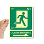 ARCHIVO 2000 - Pictograma salida de emergencia derecha pvc verde luminiscente 224x300 mm (Ref. 6170-04H VE)