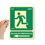 ARCHIVO 2000 - Pictograma salida de emergencia izquierda pvc verde luminiscente 224x300 mm (Ref. 6170-03H VE)