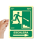 ARCHIVO 2000 - Pictograma salida emergencia escalera baja derecha pvc verde luminiscente 224x300 mm (Ref. 6170-12H VE)