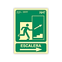 ARCHIVO 2000 - Pictograma salida emergencia escalera sube derecha pvc verde luminiscente 224x300 mm (Ref. 6170-14H VE)