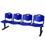 PIQUERAS Y CRESPO - Bancada pyc de espera estructura hierro negro cuatro asientos y respaldo pvc 850x2000x420 mm azul (Ref. BAI4ESAZ)